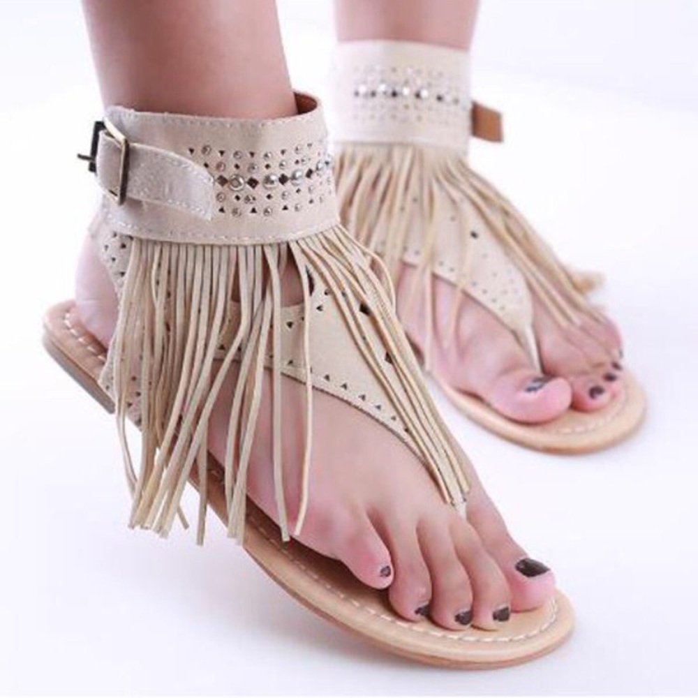‼️Suede Tan Fringe Sandals‼️